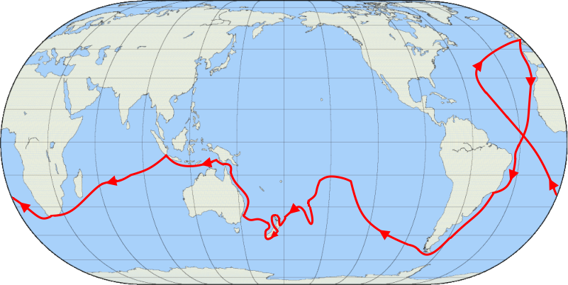 HMS Endeavour route